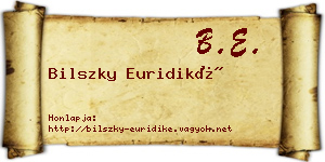 Bilszky Euridiké névjegykártya